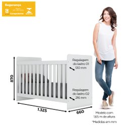 Quarto de Bebê Berço  Guarda-Roupa e Cômoda Sonho Encantado Espresso Móveis - 11