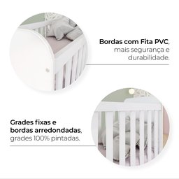 Quarto de Bebê Berço  Guarda-Roupa e Cômoda Sonho Encantado Espresso Móveis - 17