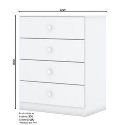 Quarto de Bebê Berço  Guarda-Roupa e Cômoda Sonho Encantado Espresso Móveis - 8