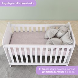 Quarto de Bebê Berço  Guarda-Roupa e Cômoda Sonho Encantado Espresso Móveis - 9