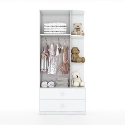 Quarto de Bebê Berço  Guarda-Roupa e Cômoda Sonho Encantado Espresso Móveis - 5