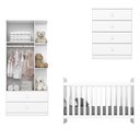 Ver imagem 4 de Quarto de Bebê Berço Guarda-Roupa e Cômoda Sonho Encantado Espresso Móveis Branco