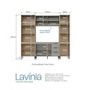 Ver imagem 2 de Cozinha Lavinia 4 Peças com Paneleiro com Porta de Vidro Aéreo de Vidro Imperial Fume J Carvalho