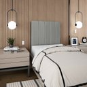 Ver imagem 2 de Cabeceira Estofada Cama Box Solteiro Carla 110cm Linho:cinza Escuro