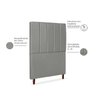 Cabeceira Estofada Cama Box Solteiro Carla 110cm Linho:cinza Escuro - 3
