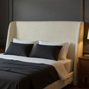 Ver imagem 2 de Cabeceira Design para Cama Queen Torres Pés em Madeira Bouclê Bege G91 - Gran Belo