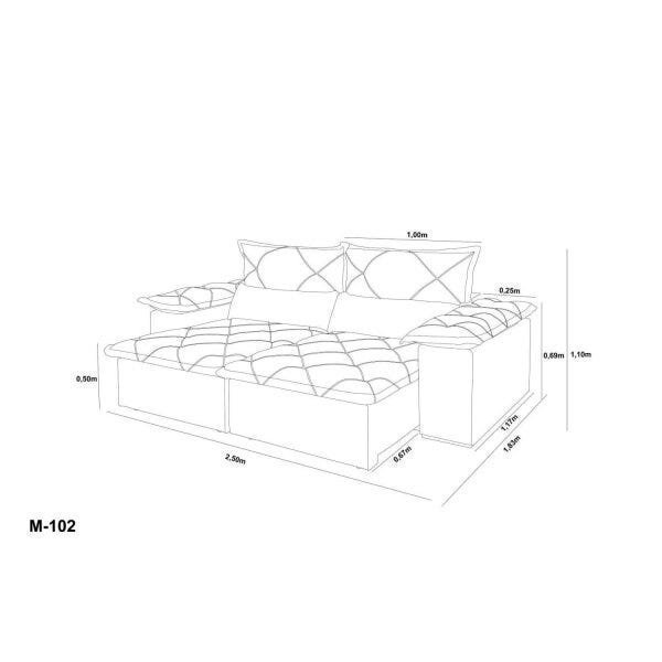 Sofá Retrátil 2 Lugares Suede Martins Estofados - 3
