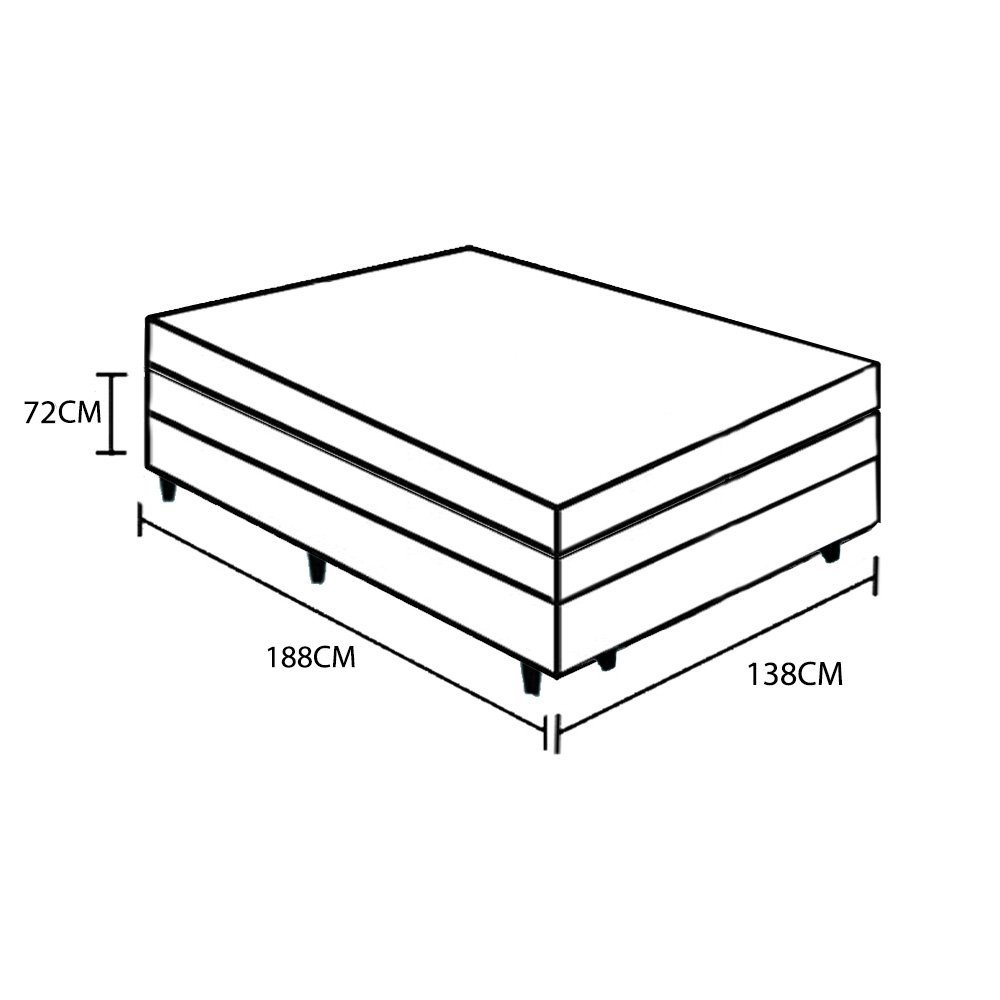 Cama Box Baú Casal + Colchão Espuma D33 Semi Ortopédico Extra Firme Comfort Prime 72x138x188 Marrom - 5