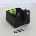 Ver imagem 4 de Kit Escritório em Corino Preto Porta Lápis Canetas e Clips