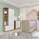 Ver imagem 1 de Quarto de Bebê Berço Guarda-Roupa e Cômoda Sonho Encantado Espresso Móveis Marrom/Rústico/Branco