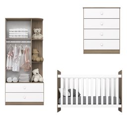 Quarto de Bebê Berço Guarda-Roupa e Cômoda Sonho Encantado Espresso Móveis - 4