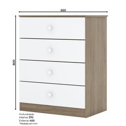 Quarto de Bebê Berço Guarda-Roupa e Cômoda Sonho Encantado Espresso Móveis - 7