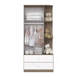 Quarto de Bebê Berço Guarda-Roupa e Cômoda Sonho Encantado Espresso Móveis Marrom/Rústico/Branco - 13 Quarto de Bebê Berço Guarda-Roupa e Cômoda Sonho Encantado Espresso Móveis Marrom/Rústico/Branco - 13