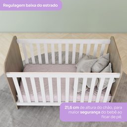Quarto de Bebê Berço Guarda-Roupa e Cômoda Sonho Encantado Espresso Móveis Marrom/Rústico/Branco - 10 Quarto de Bebê Berço Guarda-Roupa e Cômoda Sonho Encantado Espresso Móveis Marrom/Rústico/Branco - 10
