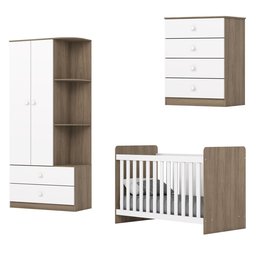 Quarto de Bebê Berço Guarda-Roupa e Cômoda Sonho Encantado Espresso Móveis - 2 Quarto de Bebê Berço Guarda-Roupa e Cômoda Sonho Encantado Espresso Móveis - 2
