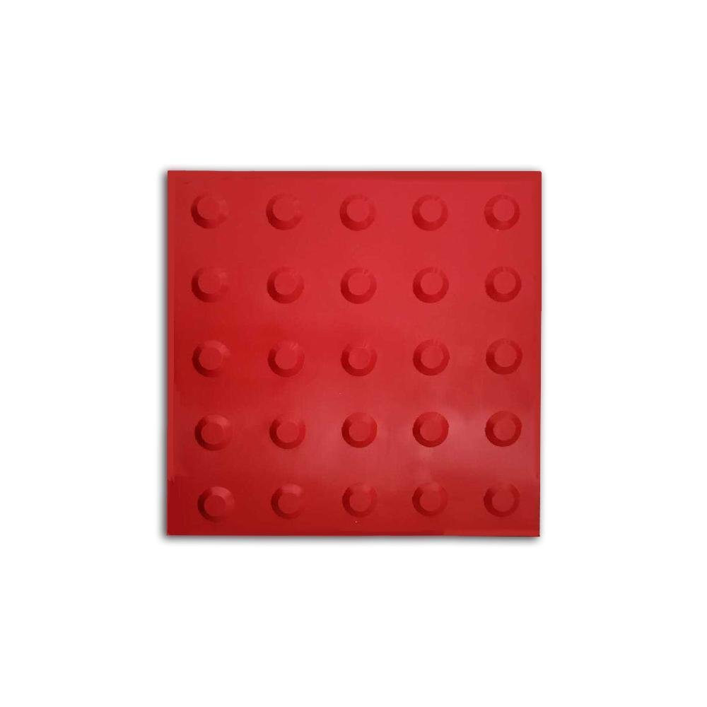 Piso Tátil 10pçs Borracha Pvc 25x25 Alerta Vermelho | MadeiraMadeira