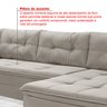 Sofá de Canto 6 Lugares com Chaise Suede Aveludado Viena  - 7