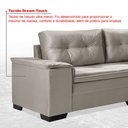 Ver imagem 5 de Sofá de Canto 6 Lugares com Chaise 3,42m Suede Cinza Claro 