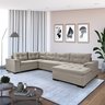 Sofá de Canto 6 Lugares com Chaise Suede Aveludado Viena  - 2