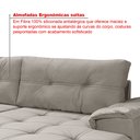 Ver imagem 3 de Sofá de Canto 6 Lugares com Chaise 3,42m Suede Cinza Claro 