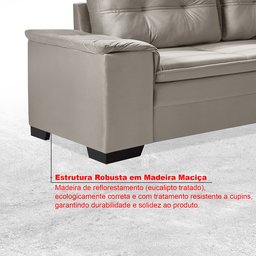 Sofá de Canto 6 Lugares com Chaise Suede Aveludado Viena  - 6