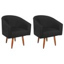 Ver imagem 2 de Kit 2 Poltronas Decorativa Jade Design Moderno Sala de Estar Quarto Escritório Confortável Luxo Pés