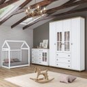 Ver imagem 2 de Conjunto Quarto de Bebê Berço Mini Cama Montessoriana, Guarda-Roupa e Cômoda Carrossel Espresso Móve