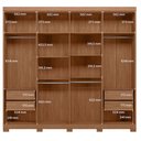 Ver imagem 3 de Guarda Roupa Casal 8 Portas 4 Gavetas Master New com Pés e Cabeceira Casal Loanda com Gavetas Jatobá