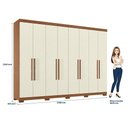Ver imagem 2 de Guarda Roupa Casal 8 Portas 4 Gavetas Master New com Pés e Cabeceira Casal Loanda com Gavetas Jatobá