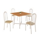 Ver imagem 1 de Conjunto Sala de Jantar 90x90 Ilhabela 4 Cad Branca C- Creme