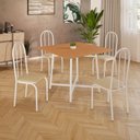 Ver imagem 2 de Conjunto Sala de Jantar 90x90 Ilhabela 4 Cad Branca C- Creme