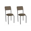 Ver imagem 1 de Cadeira Sala de Jantar Mali 2c136prf Aço Kit 2 Un Preto/suede Cappuccino - Kappesberg