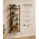 Ver imagem 6 de Estante Decorativa Industrial para Livros e Adega Marrom