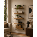 Ver imagem 3 de Estante Decorativa Industrial para Livros e Adega Marrom
