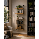 Ver imagem 4 de Estante Decorativa Industrial para Livros e Adega Marrom