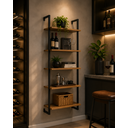 Ver imagem 5 de Estante Decorativa Industrial para Livros e Adega Marrom