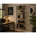 Ver imagem 2 de Estante Decorativa Industrial para Livros e Adega Marrom