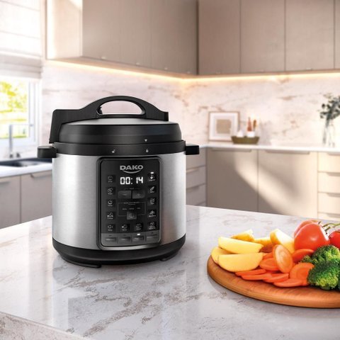 Panela de Pressão Elétrica Dako 1000w 6l Preta 220v