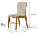 Ver imagem 7 de Kit 6 Cadeira de Jantar Estofada Alice Linho Bege Base Madeira Castanho - Arkell