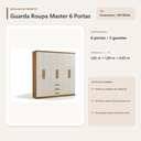 Ver imagem 5 de Guarda Roupa Casal Master 6 Portas 3 Gavetas Cinamomo Off White Formimóveis