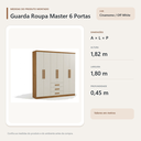 Ver imagem 4 de Guarda Roupa Casal Master 6 Portas 3 Gavetas Cinamomo Off White Formimóveis
