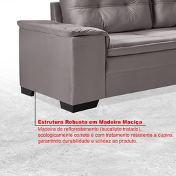 Sofá de Canto 6 Lugares com Chaise Suede Aveludado Viena  - 7