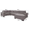 Sofá de Canto 6 Lugares com Chaise Suede Aveludado Viena  - 5
