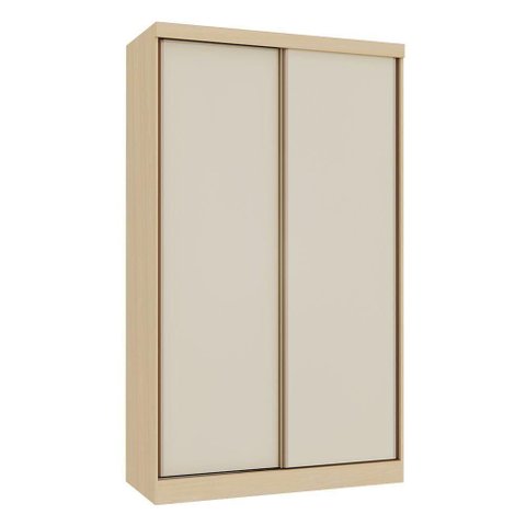Guarda Roupa Modulado Mônaco 2 Portas de Correr 3 Gavetas MDF MDP Carvalho-Off White Pérola