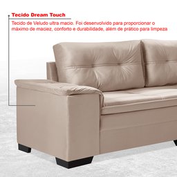 Sofá de Canto 6 Lugares com Chaise Suede Aveludado Viena  - 5