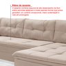 Sofá de Canto 6 Lugares com Chaise Suede Aveludado Viena  - 7