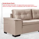 Ver imagem 5 de Sofá de Canto 6 Lugares com Chaise 3,42m Suede Bege 