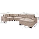 Ver imagem 3 de Sofá de Canto 6 Lugares com Chaise 3,42m Suede Bege 