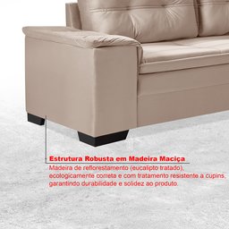 Sofá de Canto 6 Lugares com Chaise Suede Aveludado Viena  - 6
