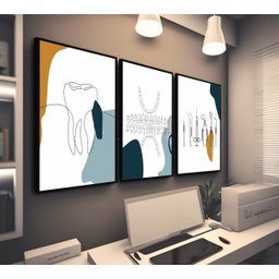 Kit 3 Quadros Decorativos Odontologia Consultório Moderno - 4